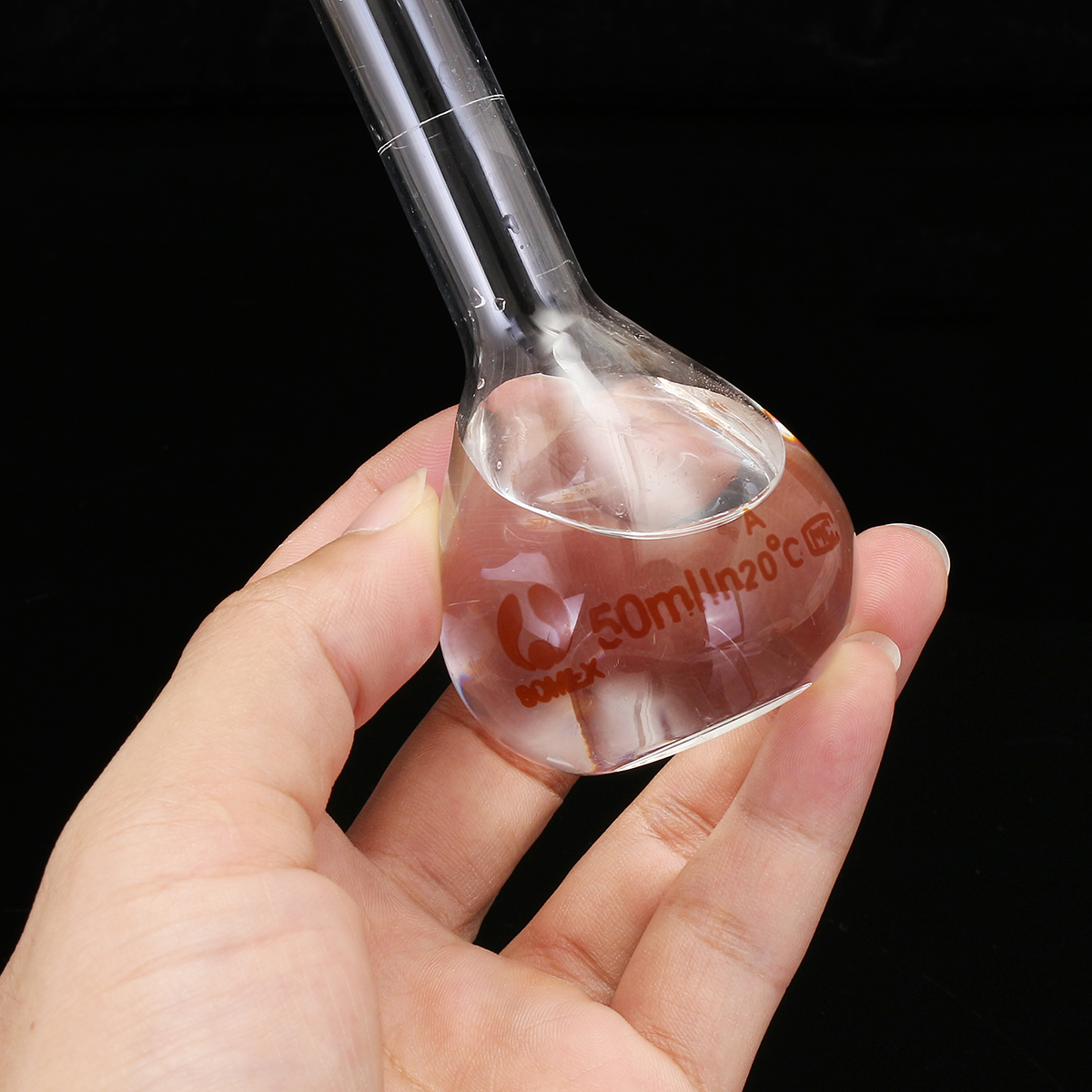 50mL-Clear-Glass-Volumetric-Flask-w-Glass-Stopper-Lab-Chemistry-Glassware-1356426-4