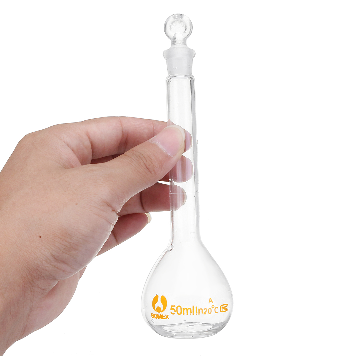 50mL-Clear-Glass-Volumetric-Flask-w-Glass-Stopper-Lab-Chemistry-Glassware-1356426-8
