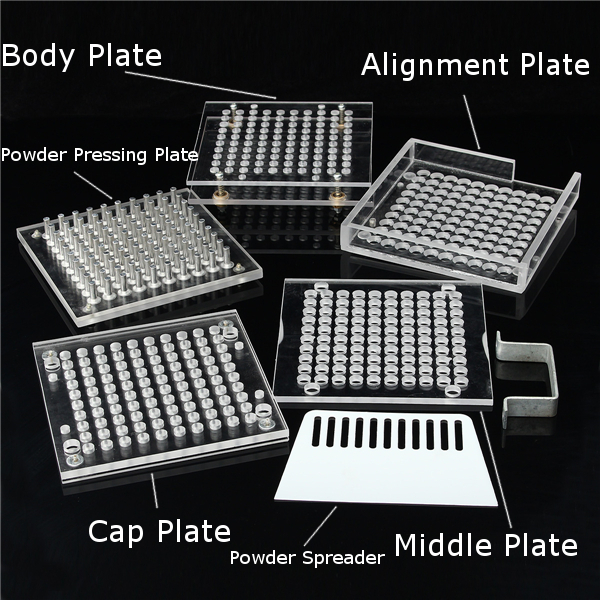 6Pcs-Plexiglass-100-Holes-Capsule-Filler-Capsule-Filling-Machine-Tool-1115504-2