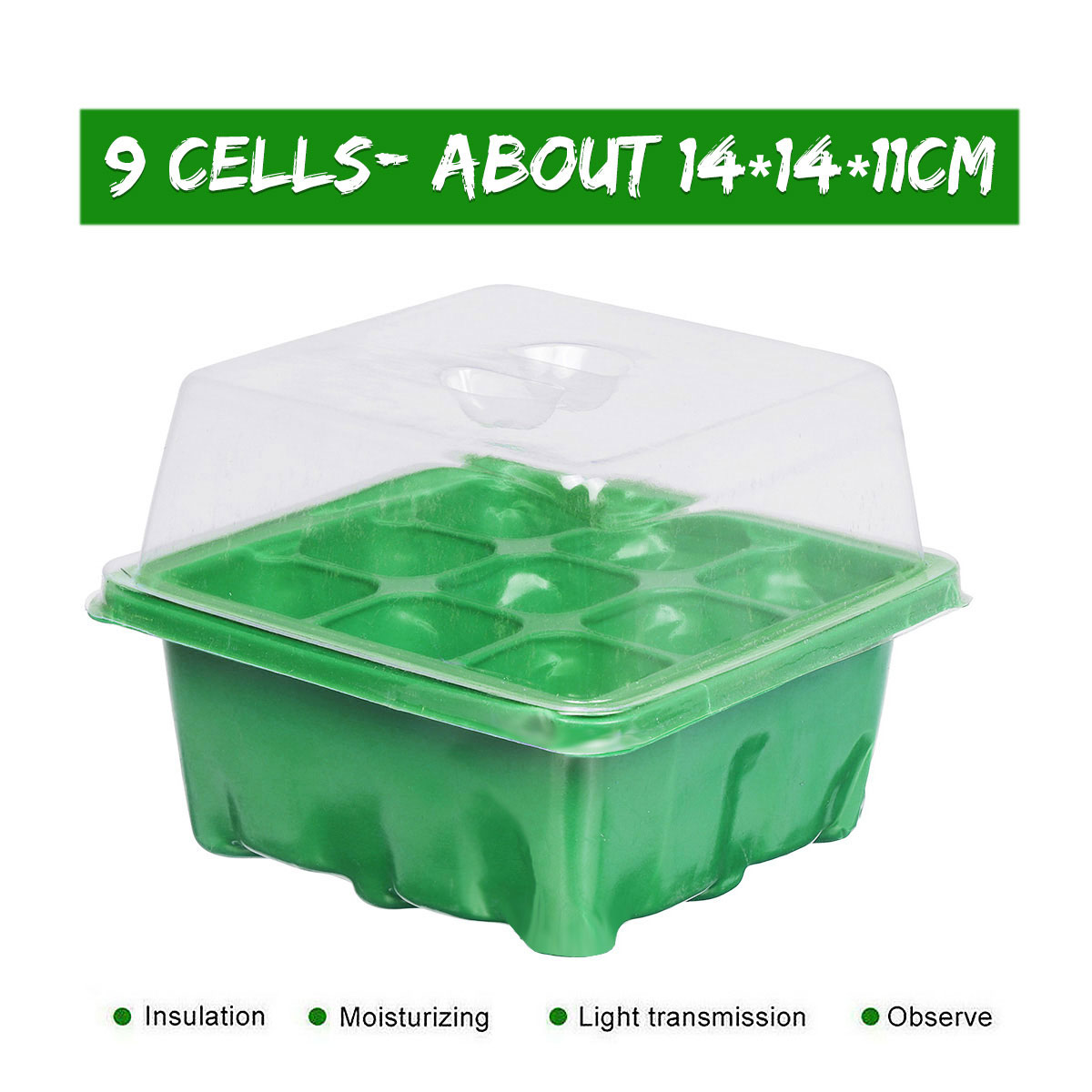 9-Holes-Plastic-Planting-Box-Set-Nursery-Pot-Plant-Grow-Garden-Germination-Kit-1726130-4