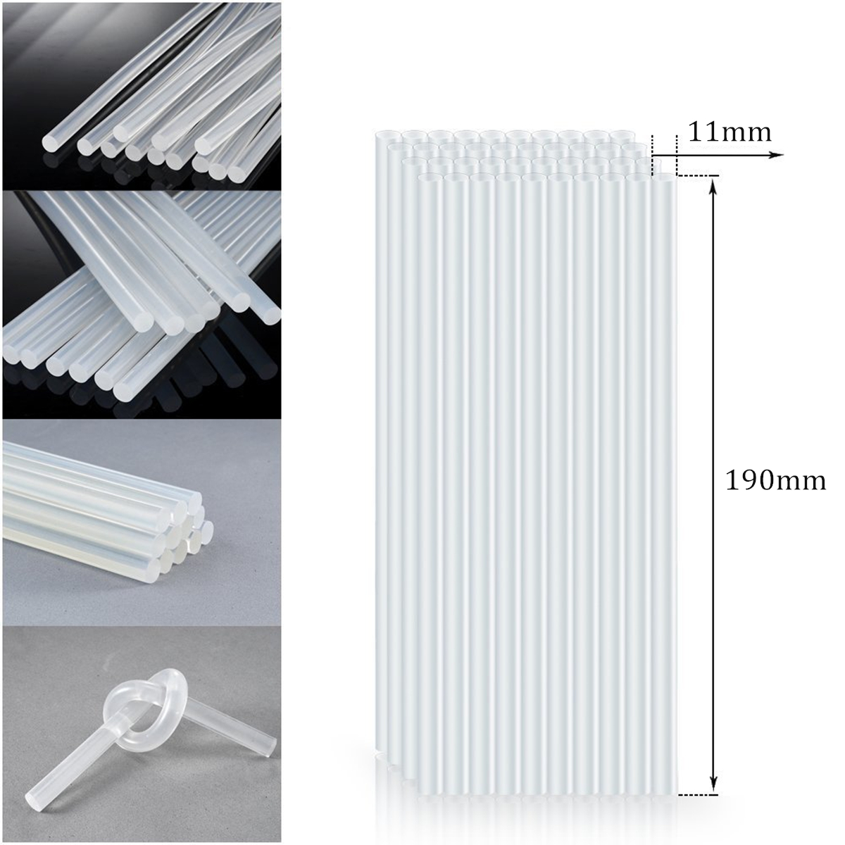 10Pcs-11mm-x-19cm-Clear-Melt-Glue-Adhesive-Sticks-Environmental-Adhesive-Strip-1308943-6