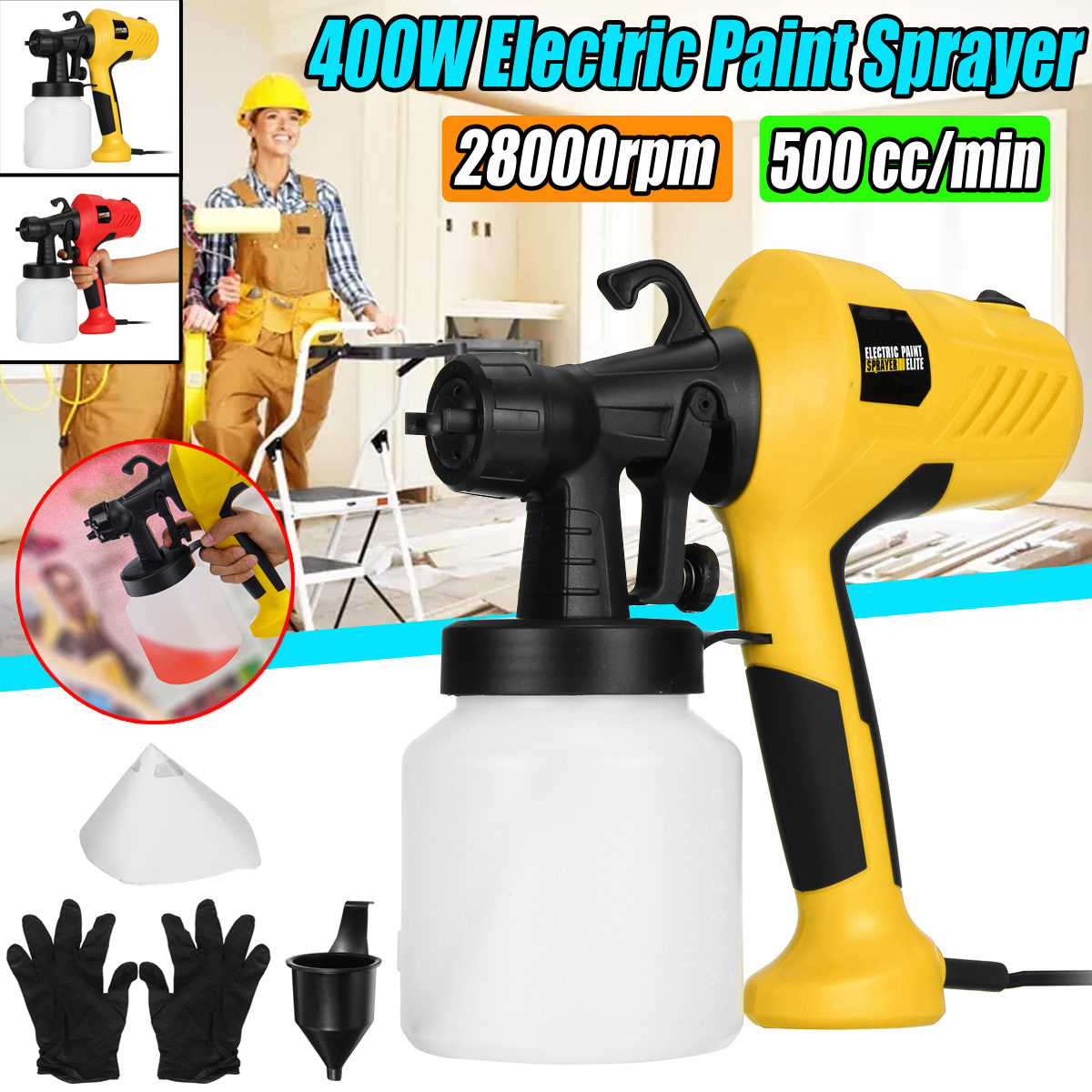 Electric-Spray-Paint-Sprayer-Compressor-for-Car-Wood-Wall-with-Flow-Control-1701162-1