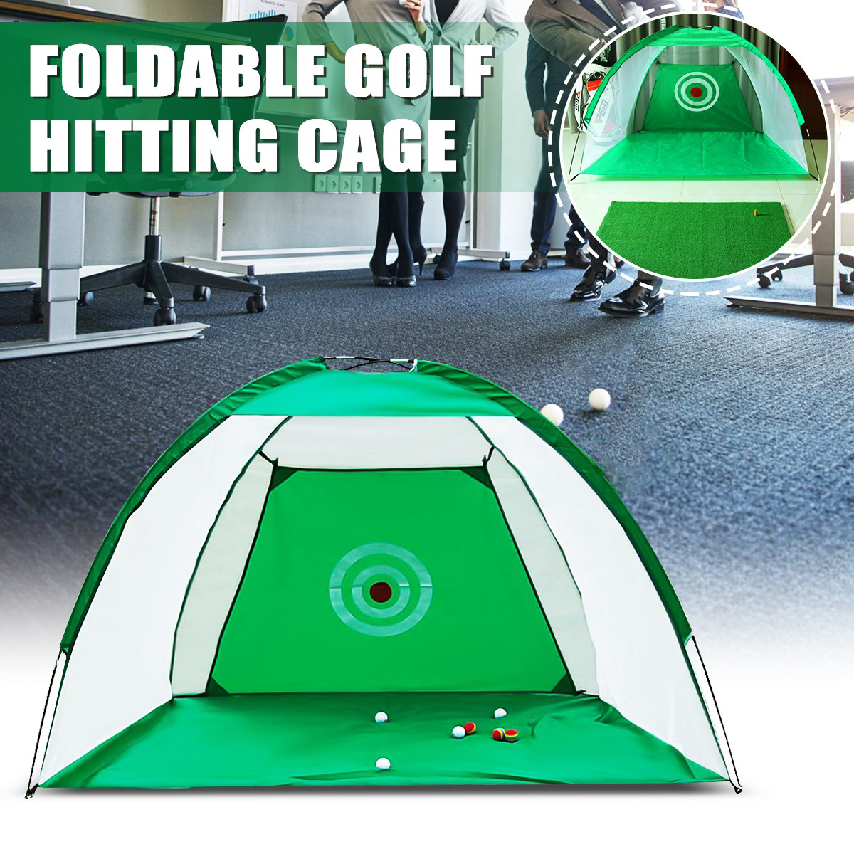 200x140cm-Foldable-Easy-Golf-Hitting-Cage-Practice-Net-Club-Trainer-Golf-Training-Net-Sport-Aid-Mat--1190891-2