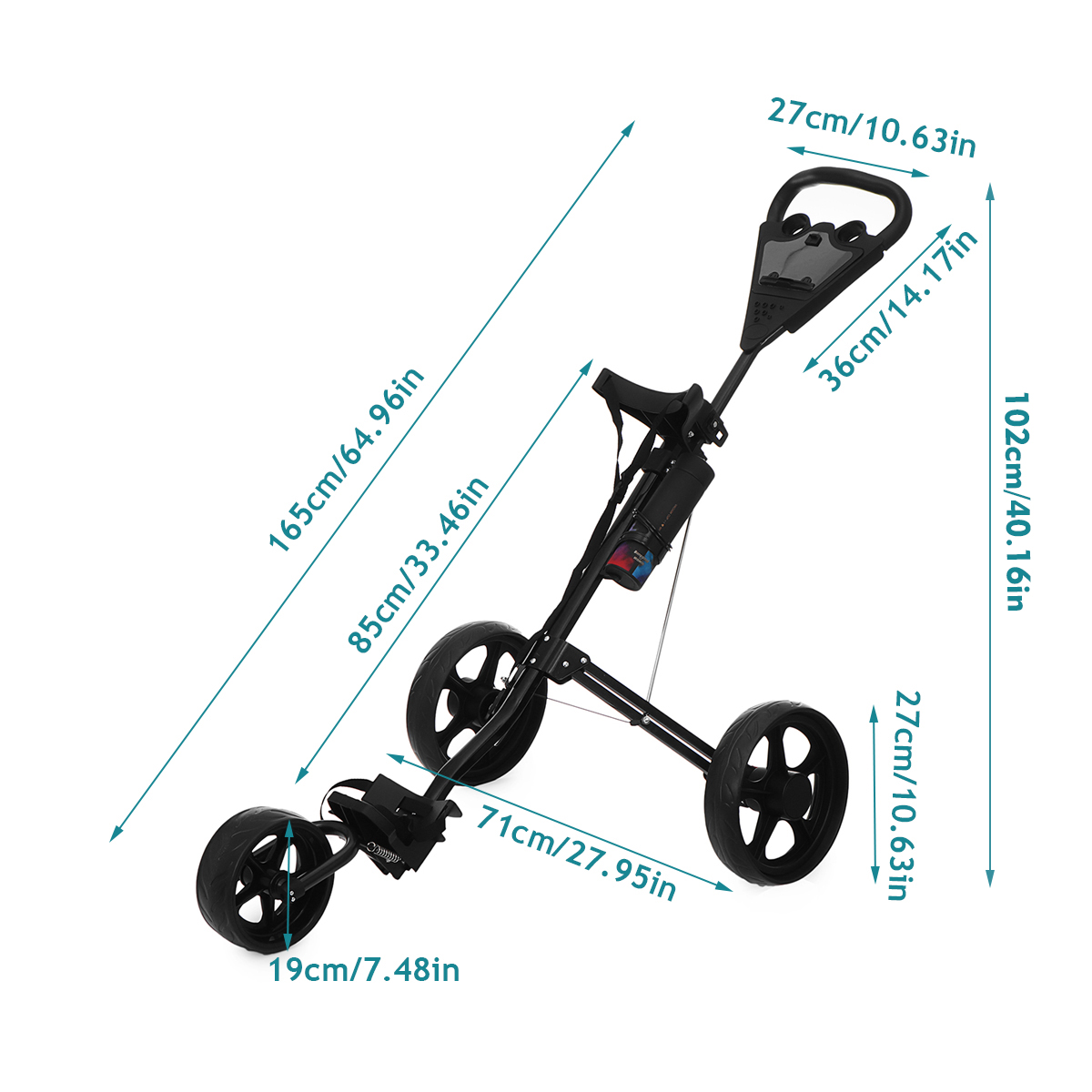 3-Wheel-Folding-Golf-Cart-Pull-Push-Trolley-with-Scorecard-Cup-Holder-Foot-Brake-Outdoor-Sport-1839339-8