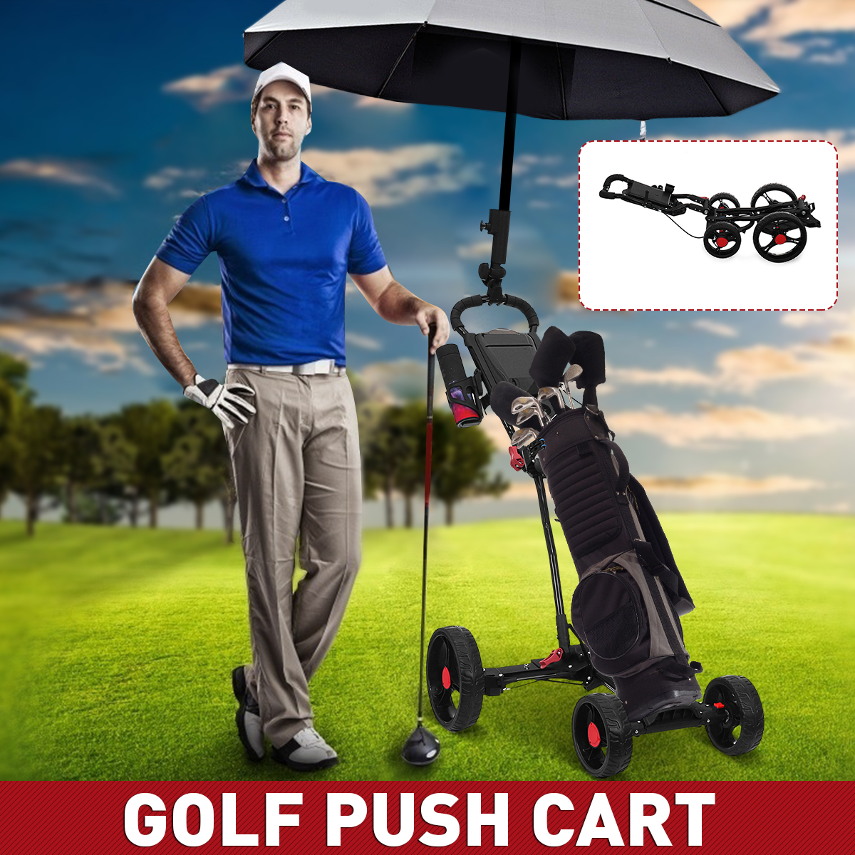 4-Wheel-Folding-Golf-Pull-Push-Cart-Golf-Trolley-Golf-Bag-with-Umbrella-Cup-Holder-Outdoor-Team-Spor-1809198-1