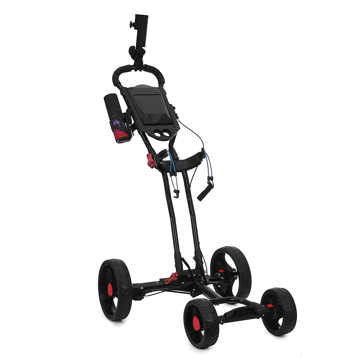 4-Wheel-Folding-Golf-Pull-Push-Cart-Golf-Trolley-Golf-Bag-with-Umbrella-Cup-Holder-Outdoor-Team-Spor-1809198-4