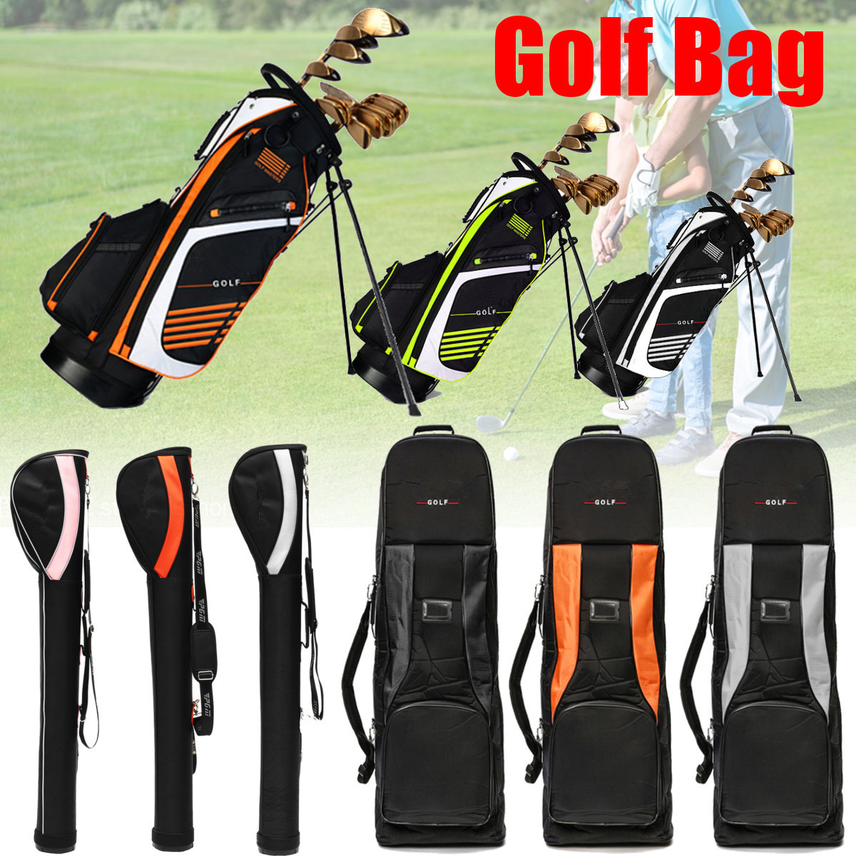 PGM-Golf-Club-Stand-Cart-Bag-Full-Length-Divider-Shoulder-Strap-14-Pocket-Organised-Outdoor-Sport-Go-1361442-1