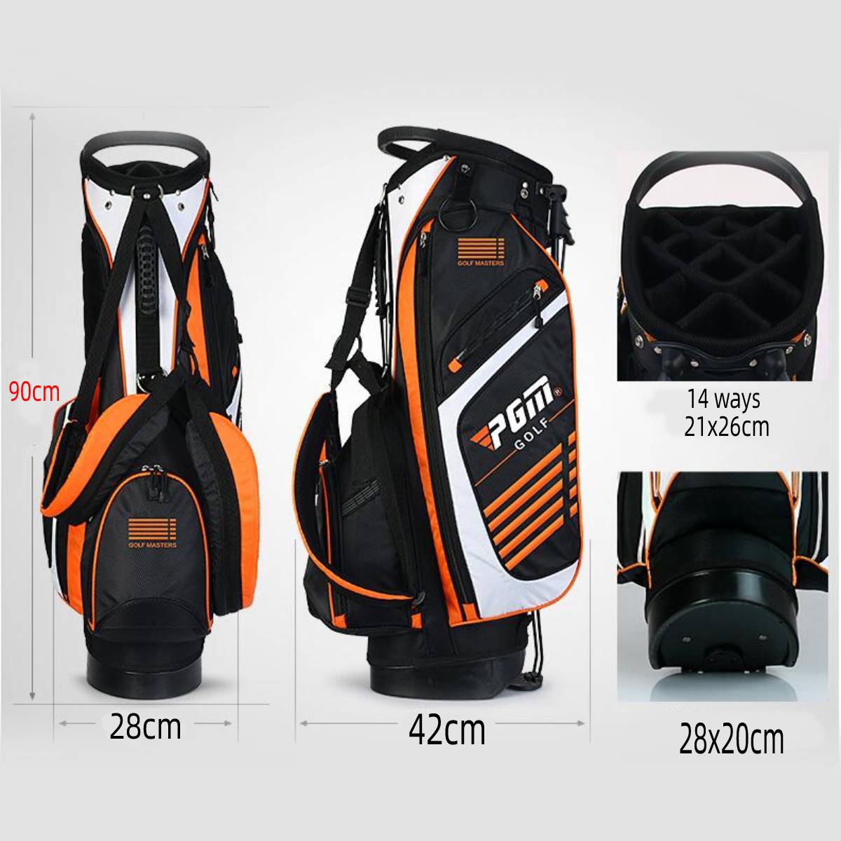PGM-Golf-Club-Stand-Cart-Bag-Full-Length-Divider-Shoulder-Strap-14-Pocket-Organised-Outdoor-Sport-Go-1361442-2