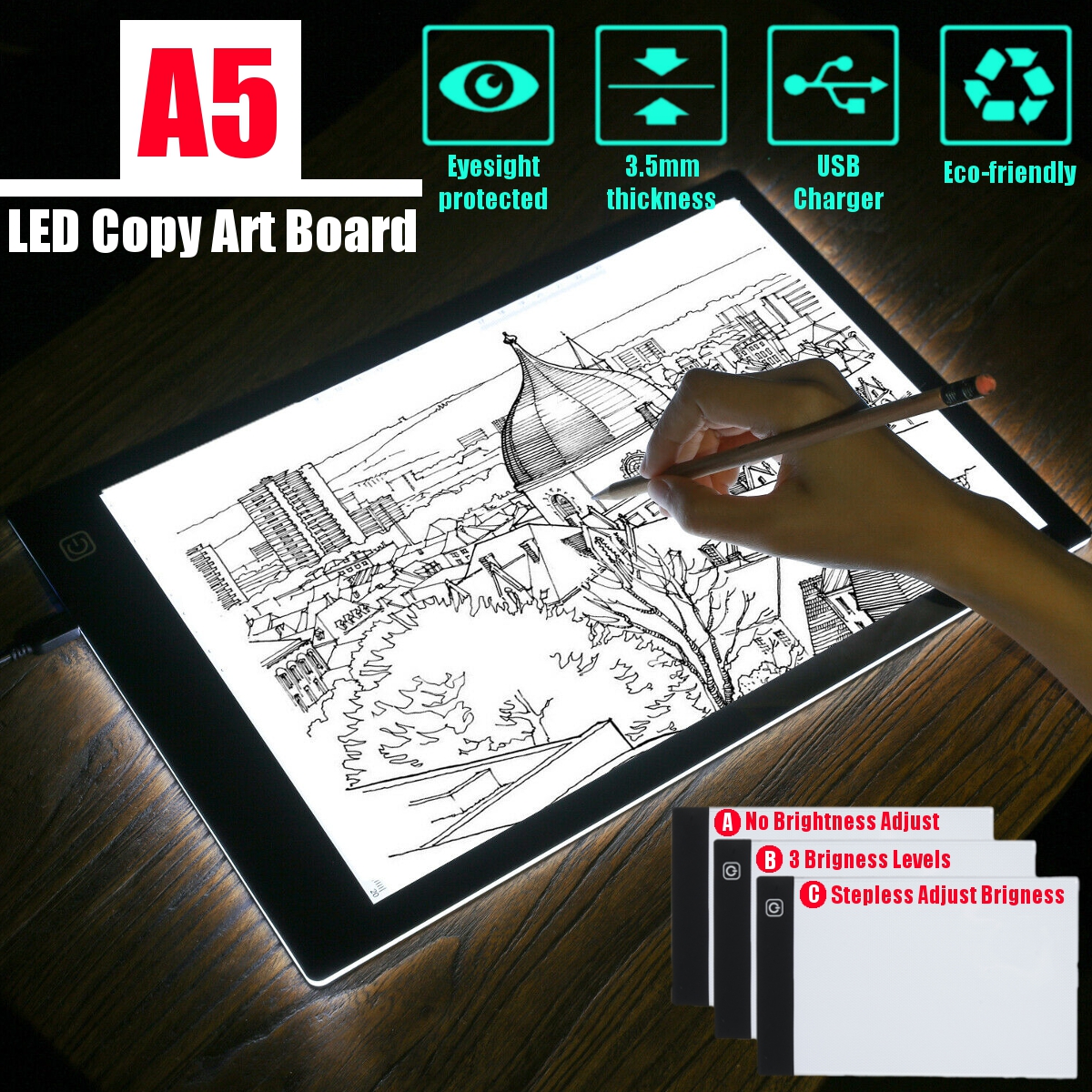 A5-LED-Art-Craft-Drawing-Copy-Tracing-Tattoo-LED-Light-Box-Board-Pad-Thin-with-USB-Cable-Paintings-G-1631400-1