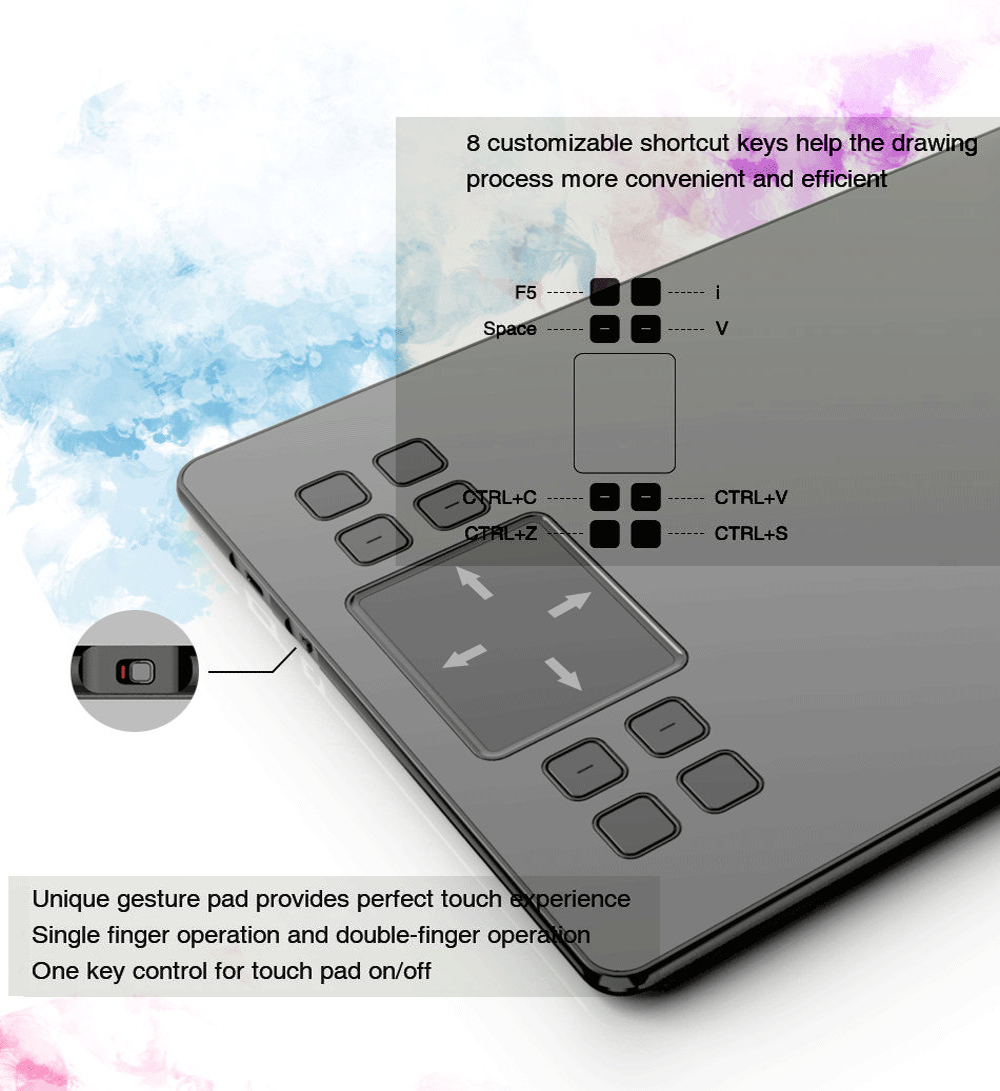 VEIKK-A50-10x6-Inch-Work-Area-Graphics-Drawing-Tablet--with-8-Hotkeys--Gesture-Touch-Pad-8192-Levels-1976001-5