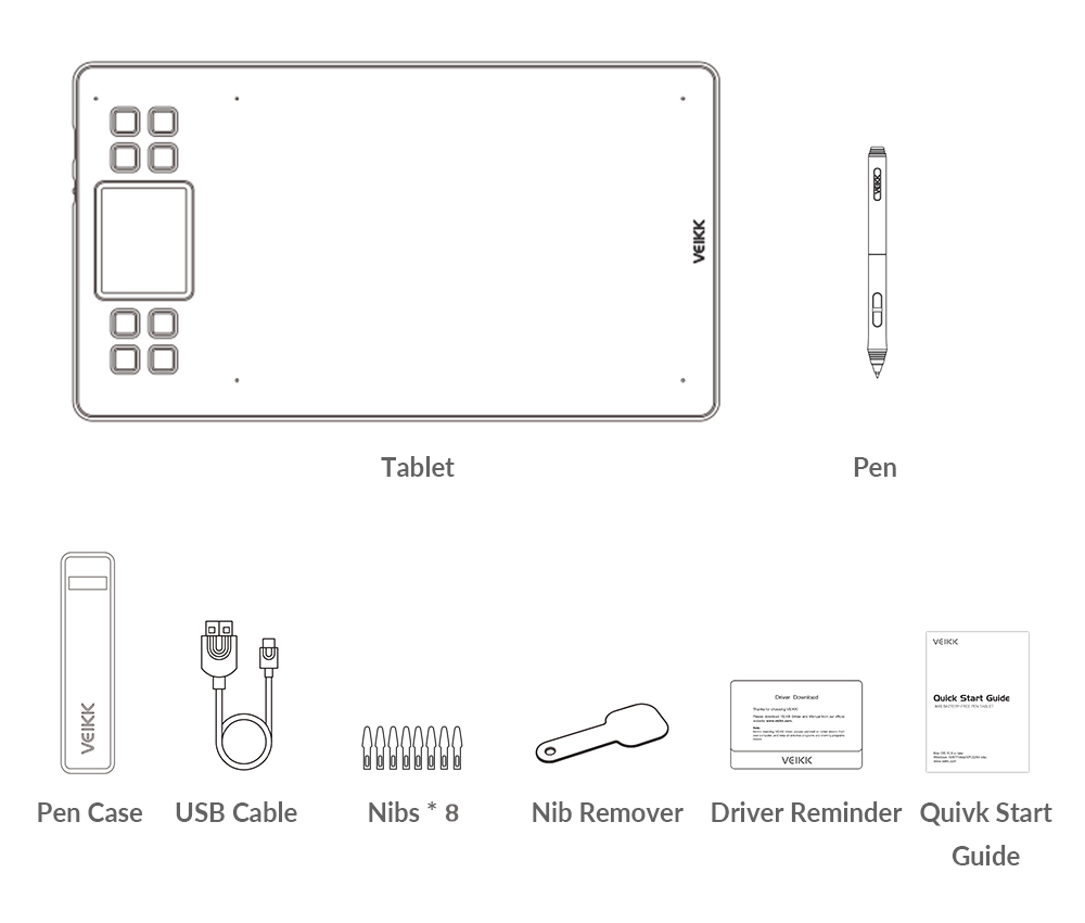 VEIKK-A50-10x6-Inch-Work-Area-Graphics-Drawing-Tablet--with-8-Hotkeys--Gesture-Touch-Pad-8192-Levels-1976001-10