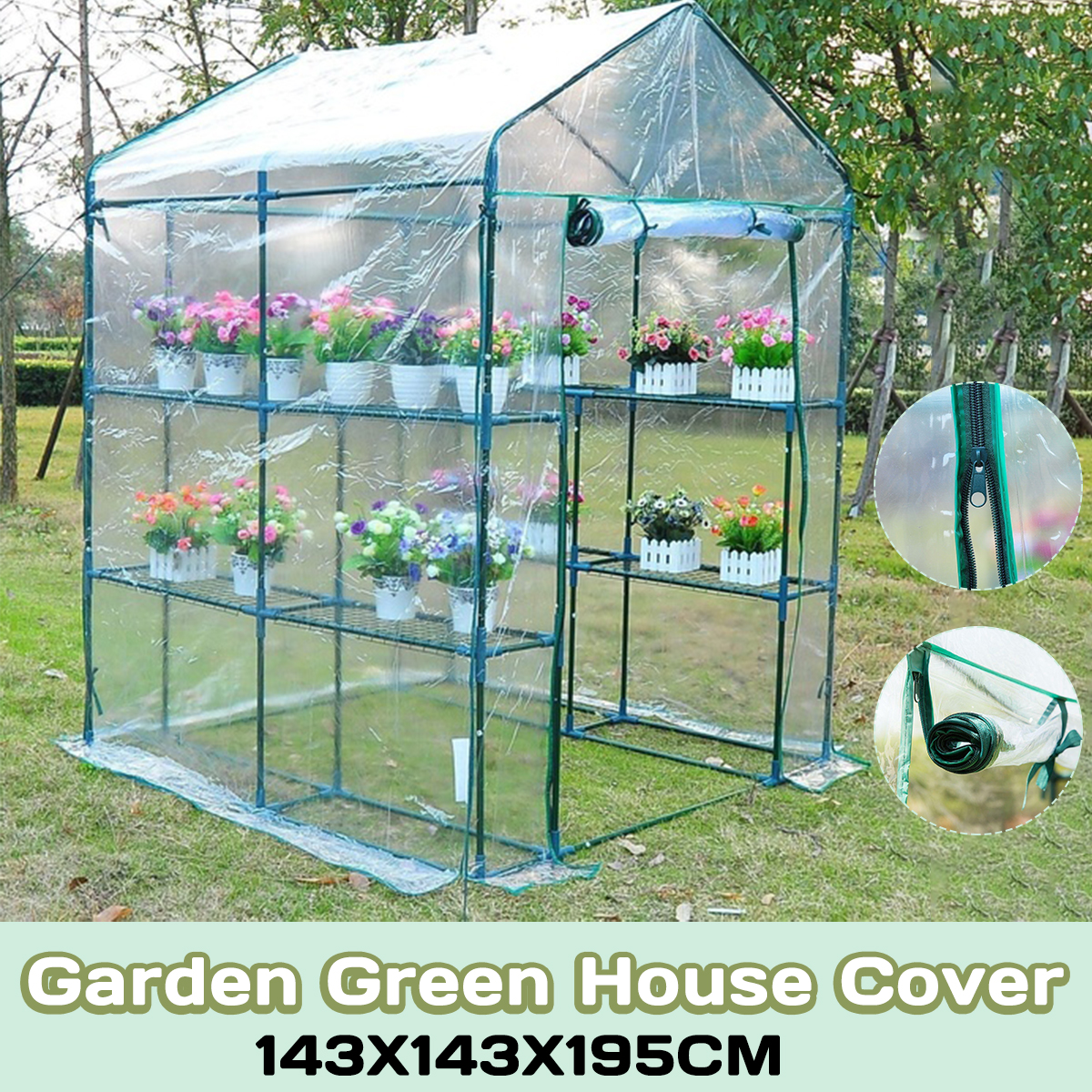 3-Tier-Portable-Greenhouse-6-Shelves-PVC-Cover-Garden-Cover-Plants-Flower-House-143X143X195cm-1551354-1