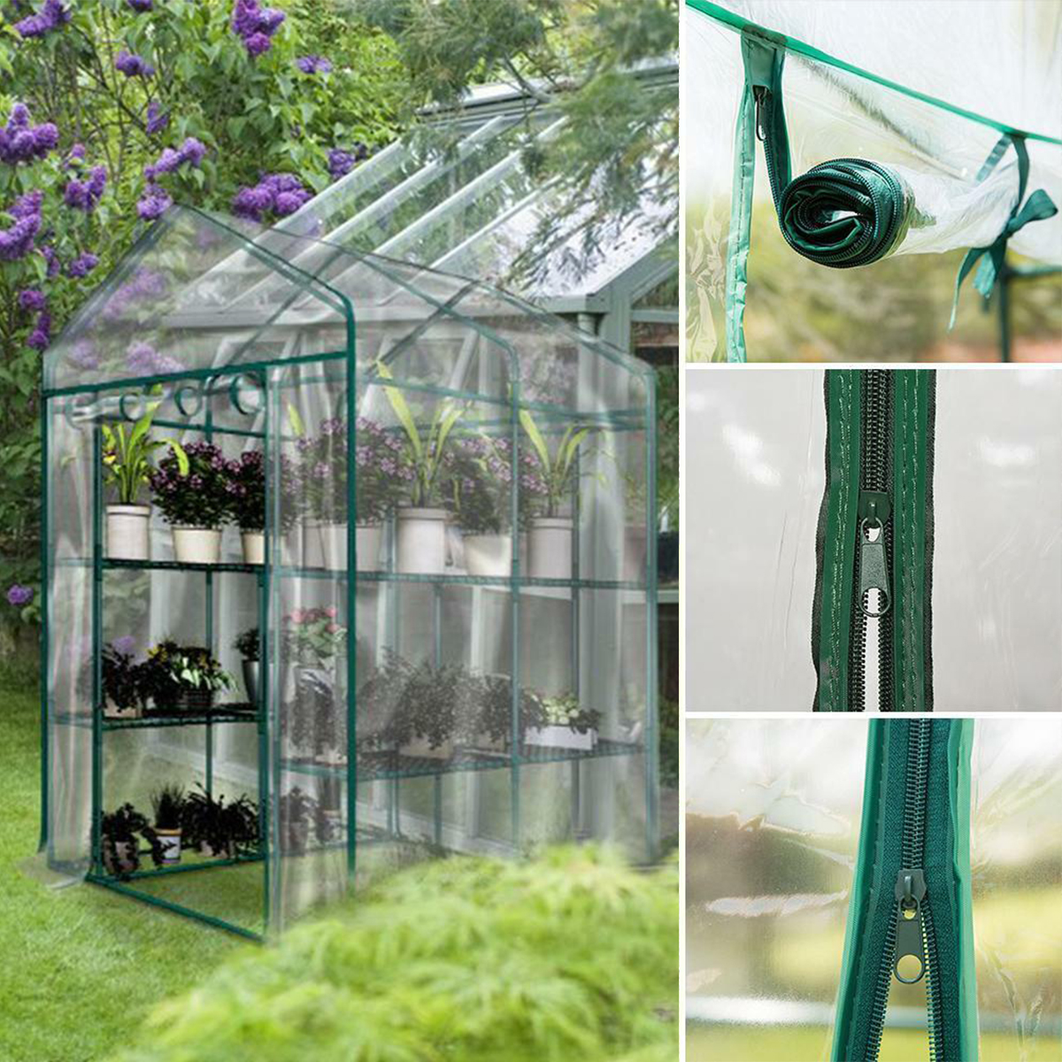 3-Tier-Portable-Greenhouse-6-Shelves-PVC-Cover-Garden-Cover-Plants-Flower-House-143X143X195cm-1551354-2