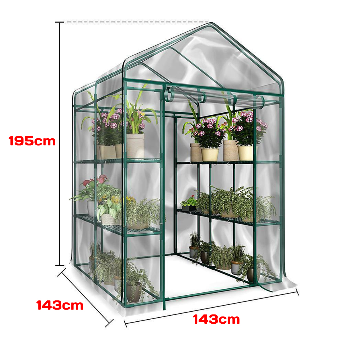 3-Tier-Portable-Greenhouse-6-Shelves-PVC-Cover-Garden-Cover-Plants-Flower-House-143X143X195cm-1551354-4