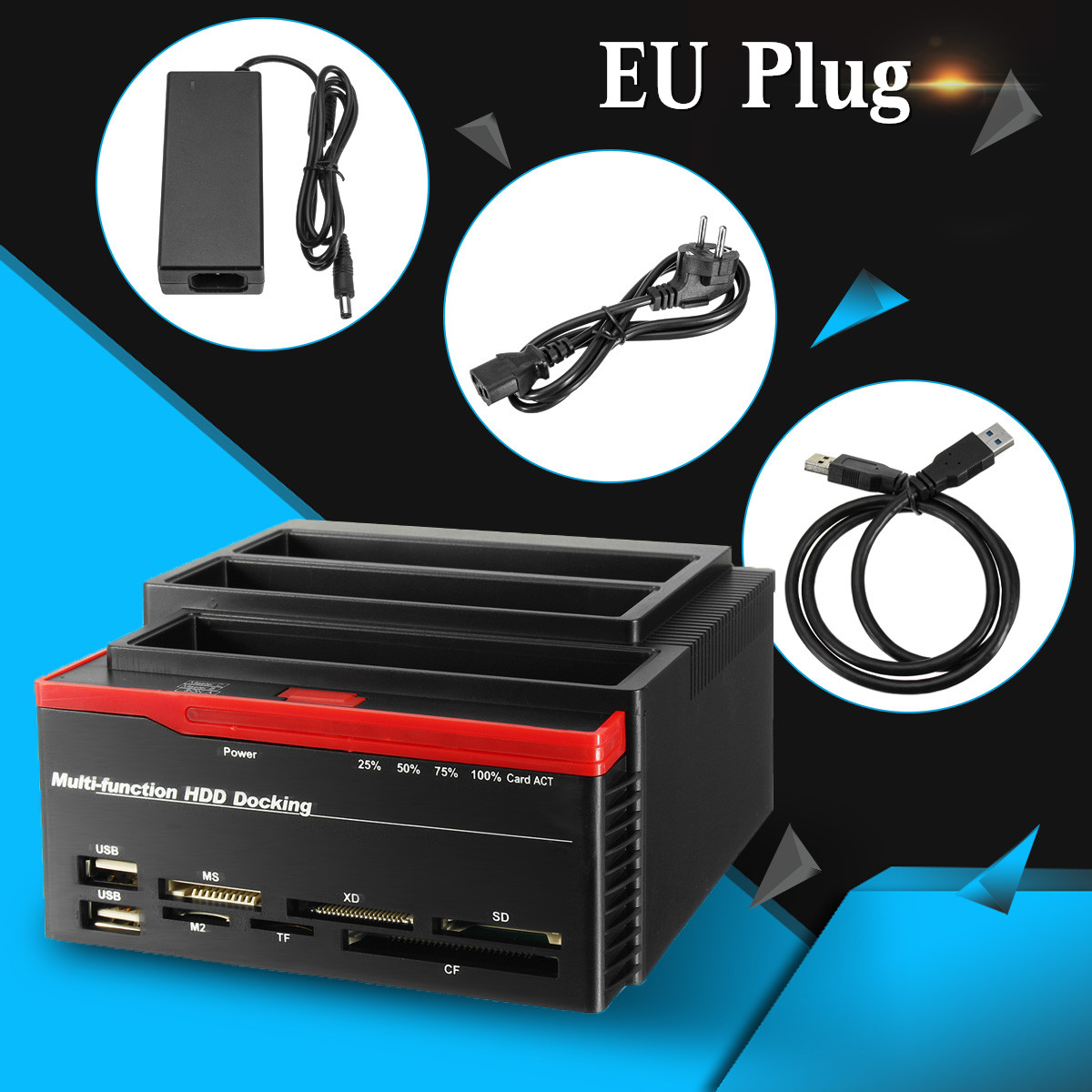 EU-25quot35quot-USB-30-To-SATA-IDE-HDD-SSD-Hard-Drive-Docking-Station-Offline-Clone-Card-Reader-Hub-1248778-3