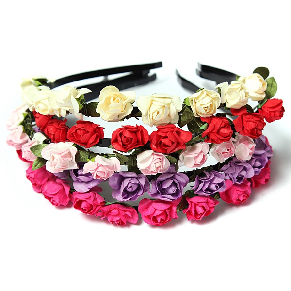 Boho-Holiday-Wedding-Floral-Rose-Flower-Garland-Hair-Head-Hoop-Band-978821-2