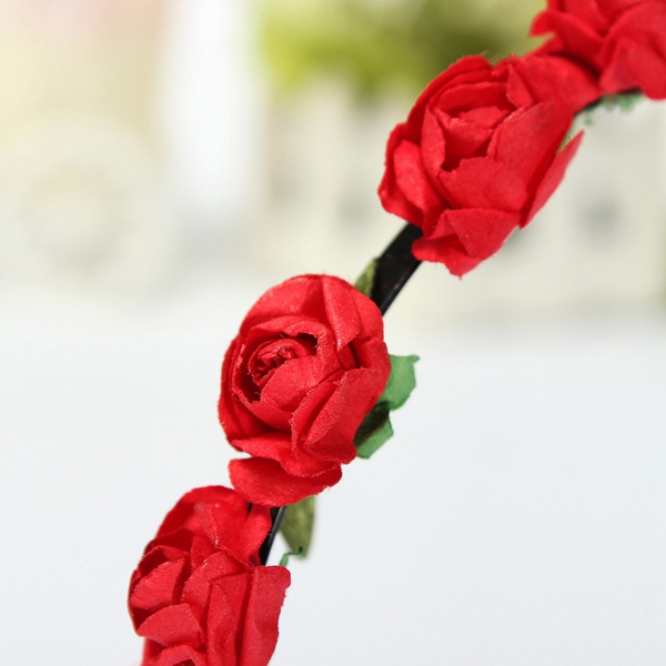 Boho-Holiday-Wedding-Floral-Rose-Flower-Garland-Hair-Head-Hoop-Band-978821-5