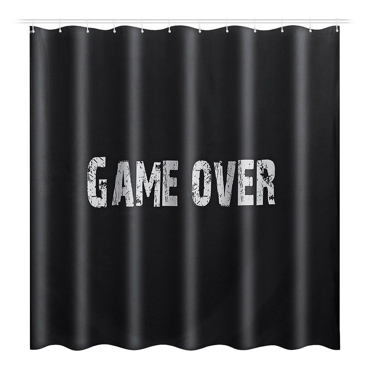 134PCS-Black-Waterproof-Bathroom-Shower-Curtain-Toilet-Cover-Mat-Non-Slip-Rug-Set-1634120-3