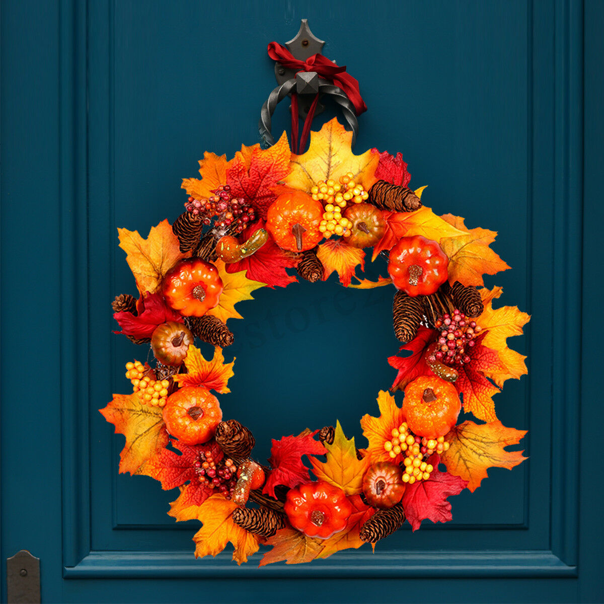 4560cm-Wreath-Garland-Maple-Leaves-Pumpkin-Door-For-Christmas-Party-Decorations-1637102-3