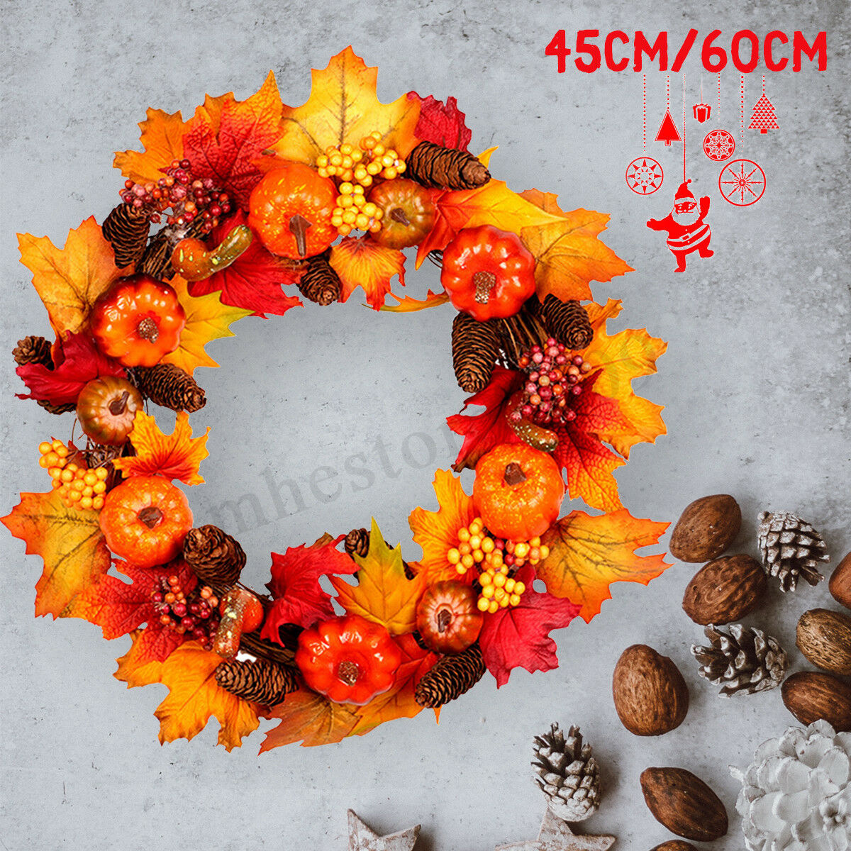 4560cm-Wreath-Garland-Maple-Leaves-Pumpkin-Door-For-Christmas-Party-Decorations-1637102-9