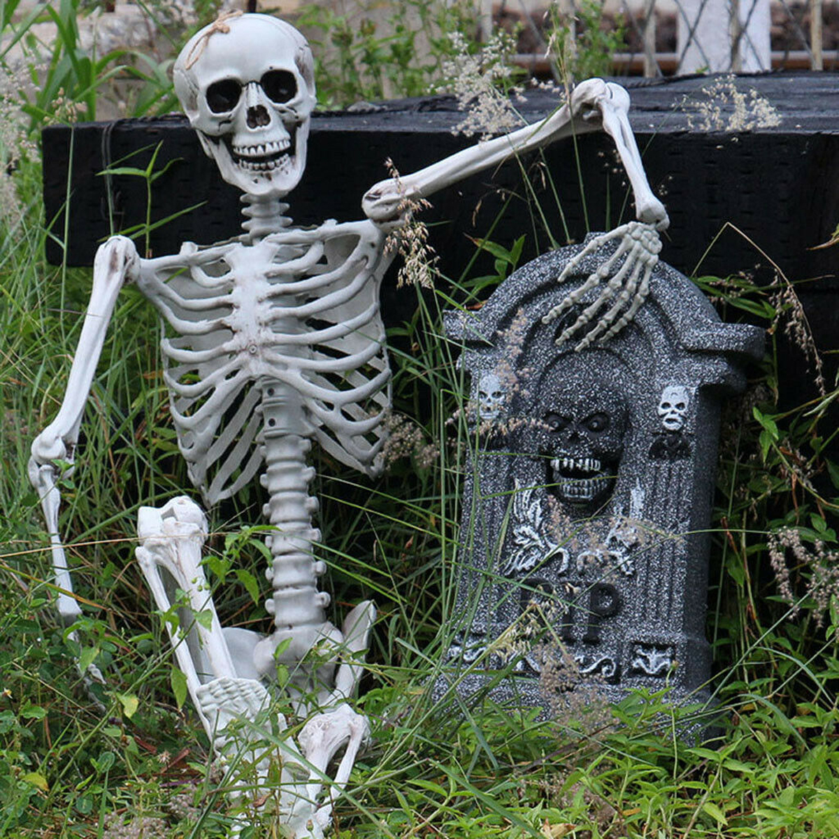 90cm-Human-Skeleton-Scary-Bones-Poseable-Hanging-Halloween-Prop-Party-Decorations-1573645-7