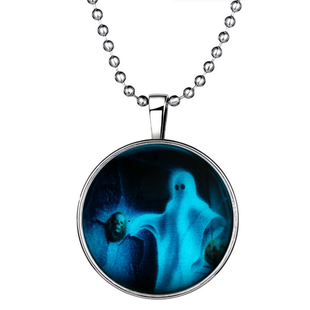 Halloween-Jewelry-Glowing-Black-Animal-Magic-Pendant-Stainless-Steel-Chain-Necklace-1330959-2
