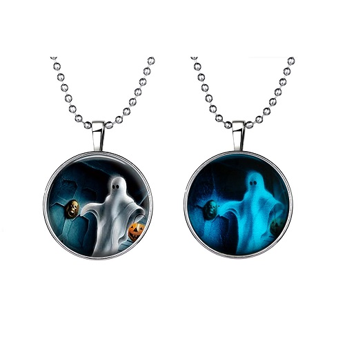 Halloween-Jewelry-Glowing-Black-Animal-Magic-Pendant-Stainless-Steel-Chain-Necklace-1330959-3