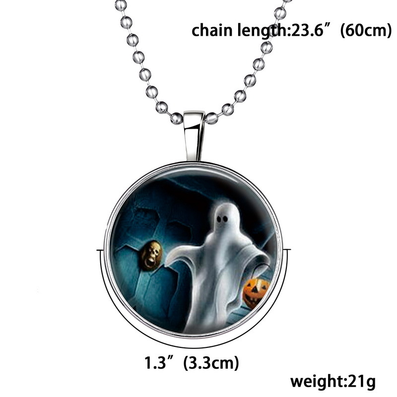 Halloween-Jewelry-Glowing-Black-Animal-Magic-Pendant-Stainless-Steel-Chain-Necklace-1330959-8