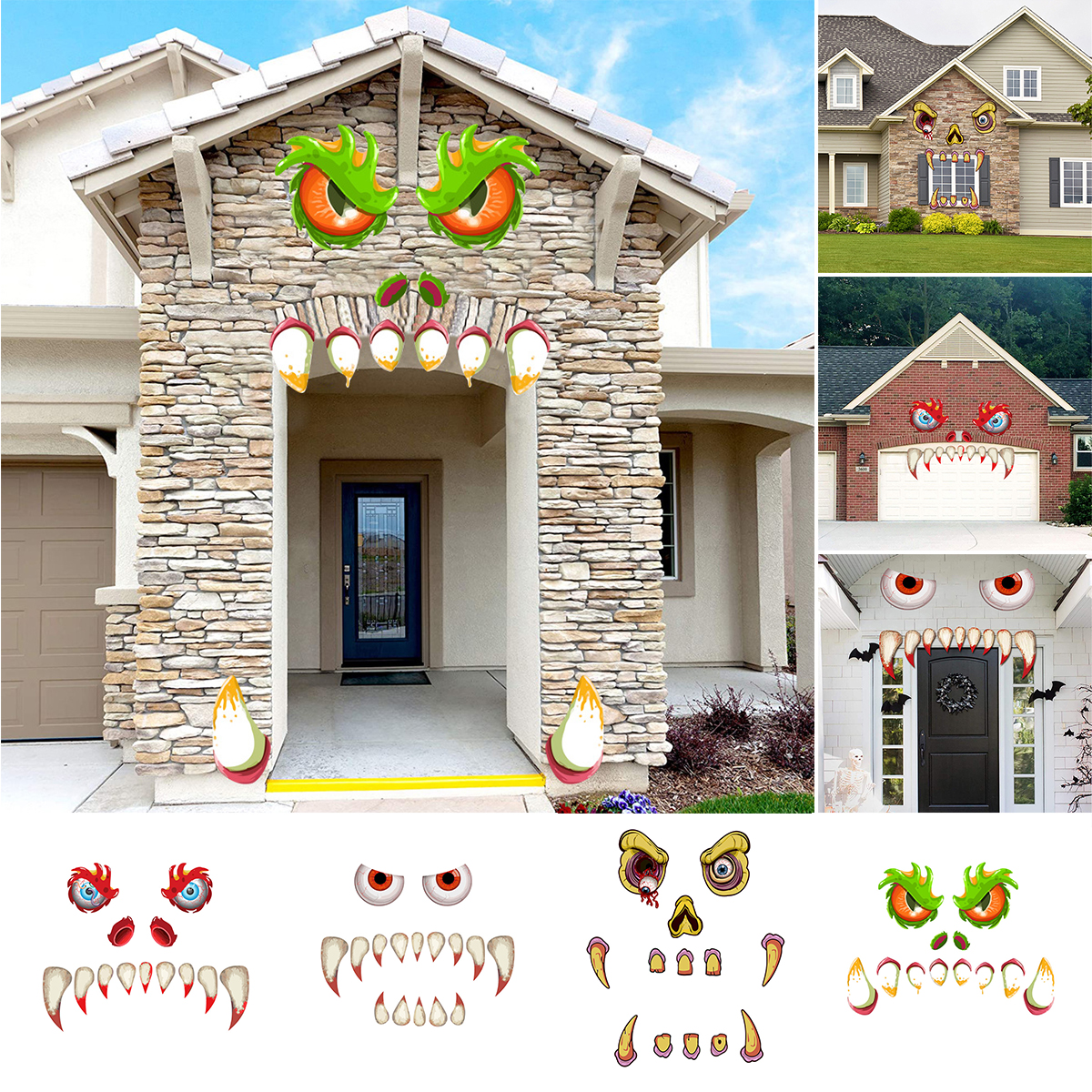 Halloween-Scary-Monster-Face-Devil-with-Eyes-Teeth-Cutouts-Combination-Sticker-Window-Gateway-Door-C-1795001-5