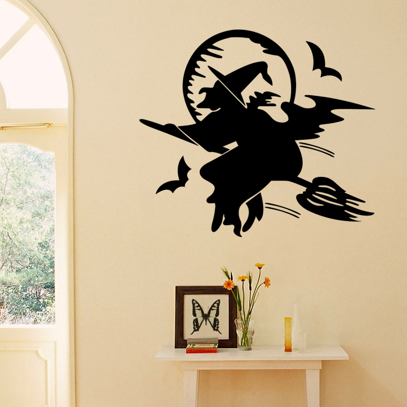 Miico-FX3017-Halloween-Sticker-Cartoon-Sticker-Witch-Pattern-Removable-Wall-Stickers-1575414-2