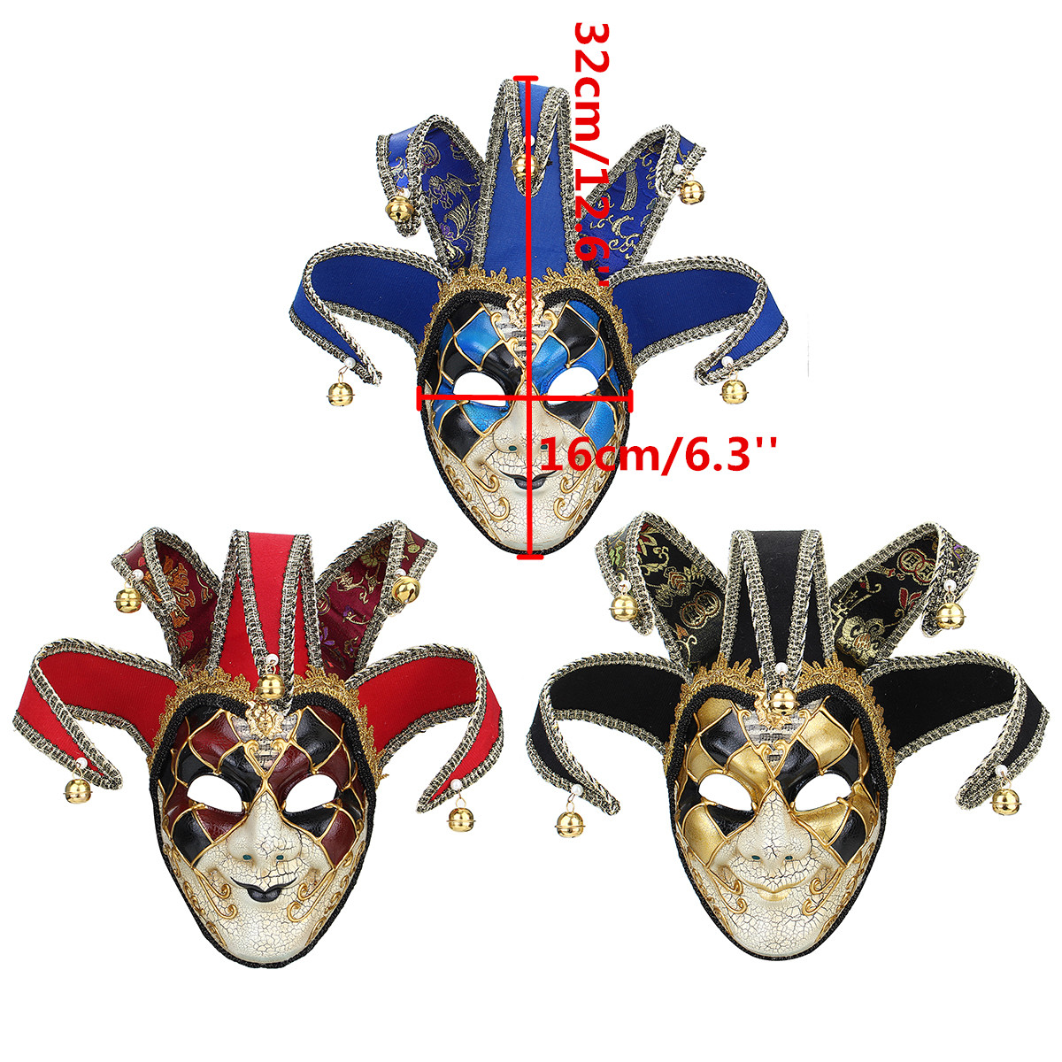 Red-Black-Blue-Clown-Mask-Halloween-European-American-Atmosphere-Dress-Mask-1347029-2