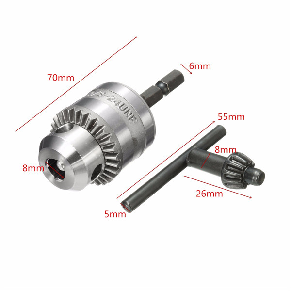 06-6mm-Drill-Chuck-Driver-Converter-38-Inch-24UNF-With-14-Inch-Hex-Shank-Adaptor-1090398-1
