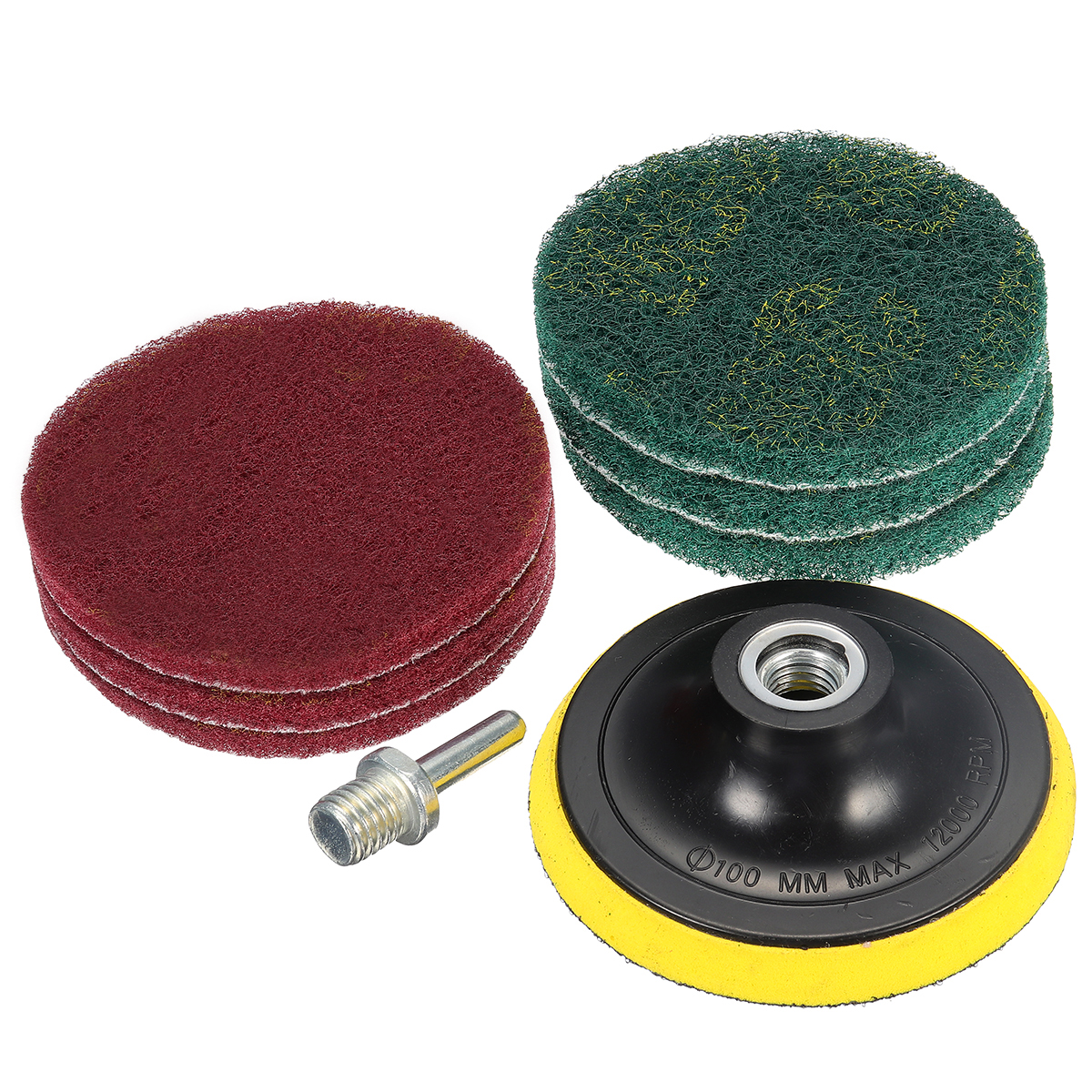 100125mm-Backing-Pad-With-6pcs-Abrasive-Finishing-Pads-Abrasive-Tool-Set-1338309-2