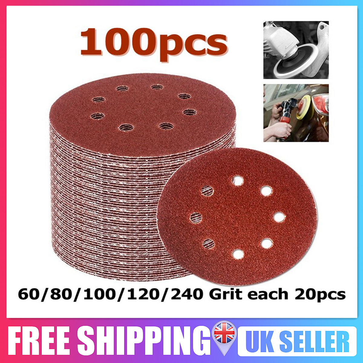 100Pcs-125mm-8-Holes-Abrasive-Sand-Discs-6080100120240-Grit-Sanding-Papers-1922539-2