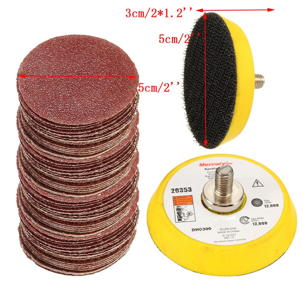 100pcs-2-Inch-Sander-Paper-Sanding-pad-Polishing-pad-with-M6-Backer-Plate-1059841-1