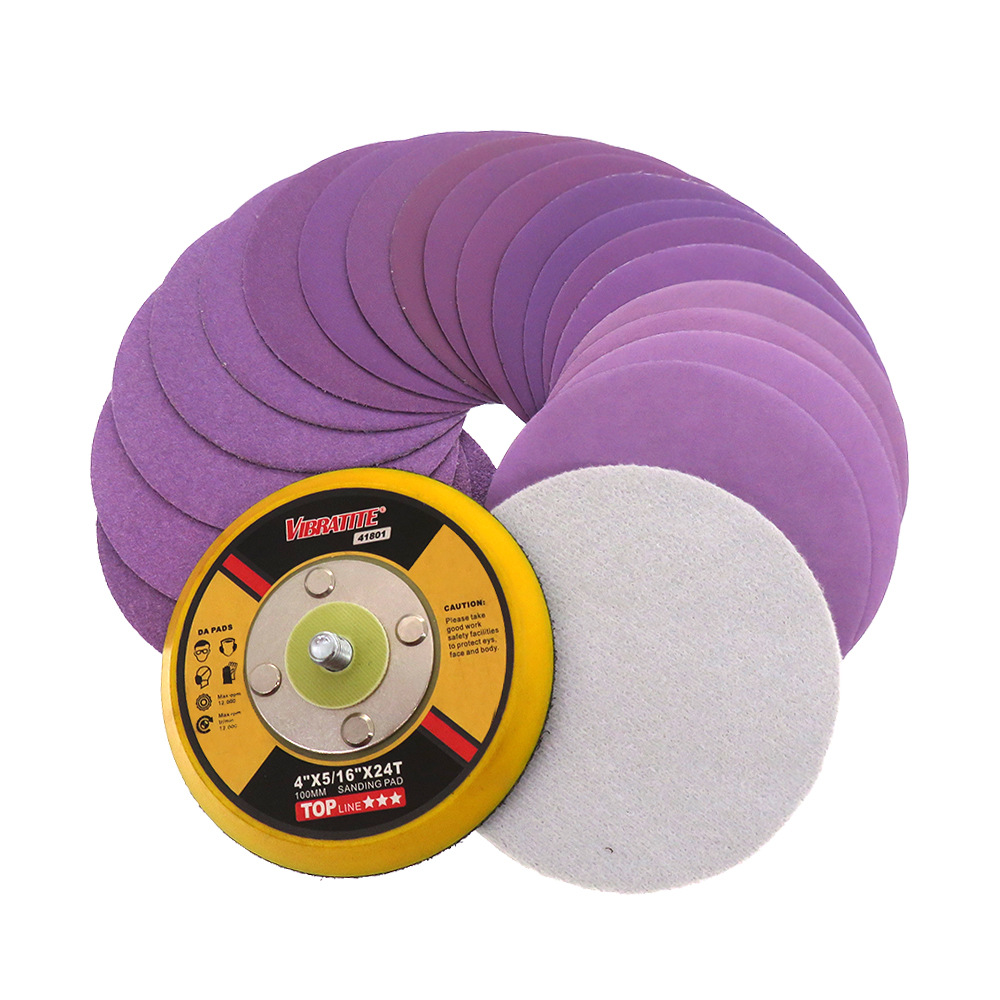 100pcs-4-Inch-100mm-80-Grit-Purple-Sanding-Disc-Waterproof-Hook-Loop-Sandpaper-for-Metal-Wood-Car-Fu-1896761-1