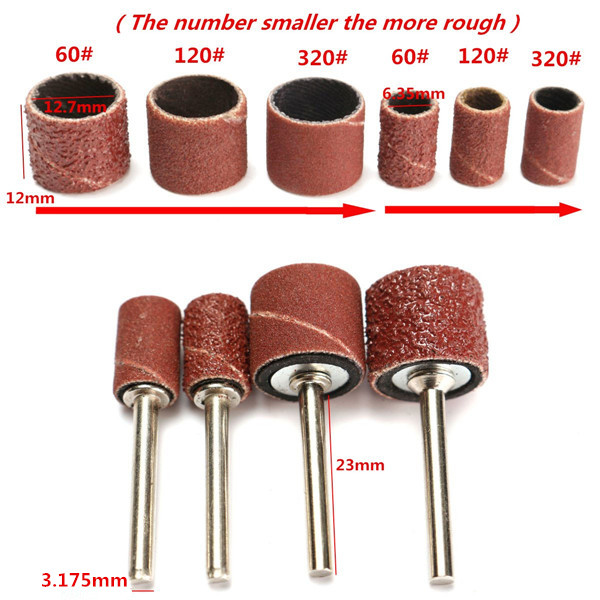 100pcs-60120320-Grit-Drum-Sanding-Kit-Fit-Dremel-Rotary-Tools-with-12-14-Inch-Sanding-Mandrels-1064130-1