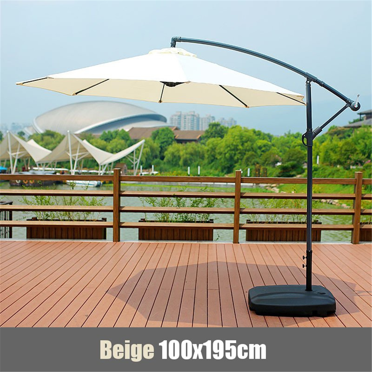 100x195x160cm-Waterproof-Sunshade-Beach-Umbrella-Fabric-Cloth-Canopy-Parasol-Tent-Cover-1632832-5