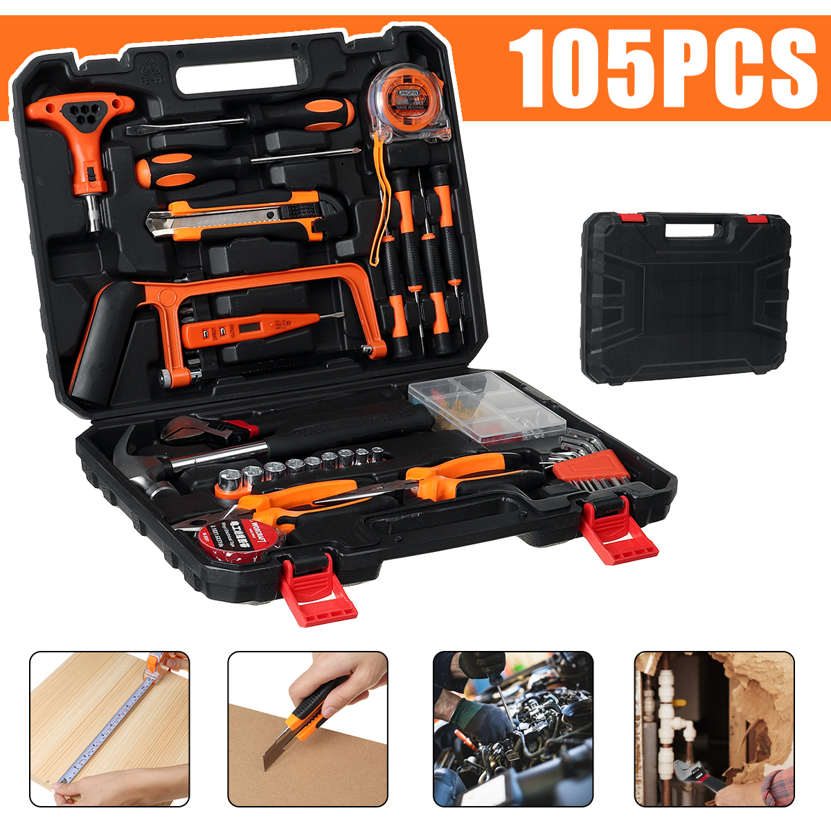 105Pcs-Hardware-Tools-Kit-Screwdriver-Wrench-w-Storage-Box-Applied-To-Home-Outdoors-Car-1708391-2
