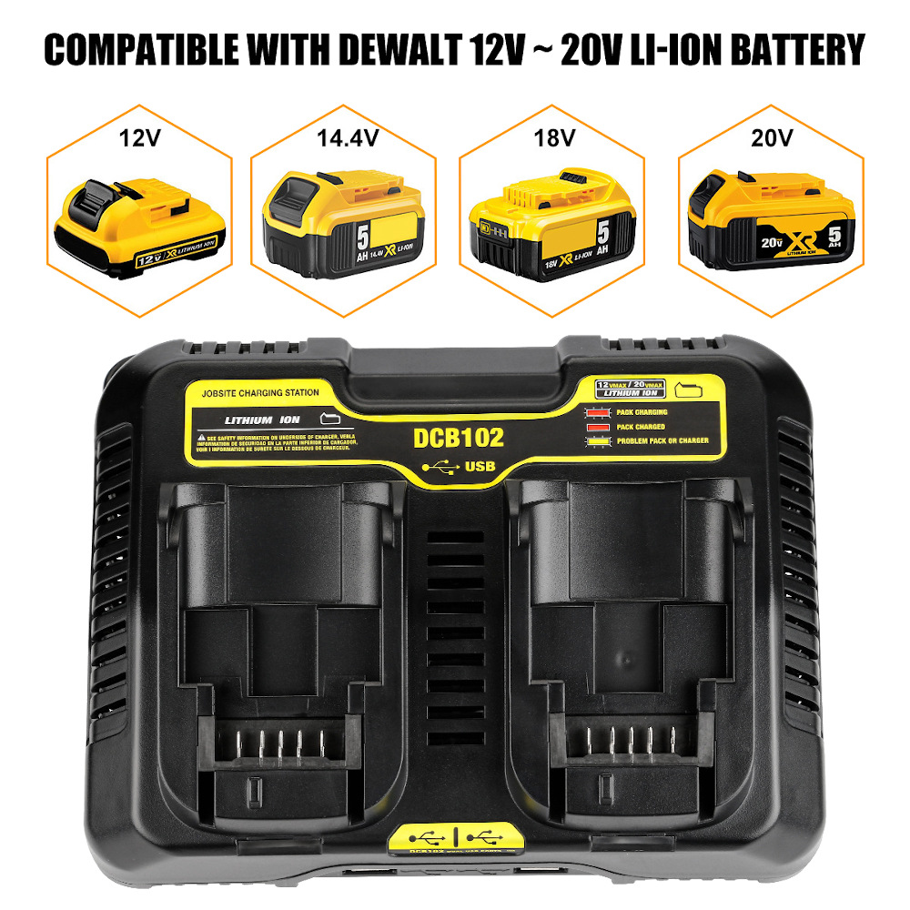 108V-20V-DCB102-Dual-Rechargeable-Power-Tool-Battery-Charger-For-Dewalt-1824763-2