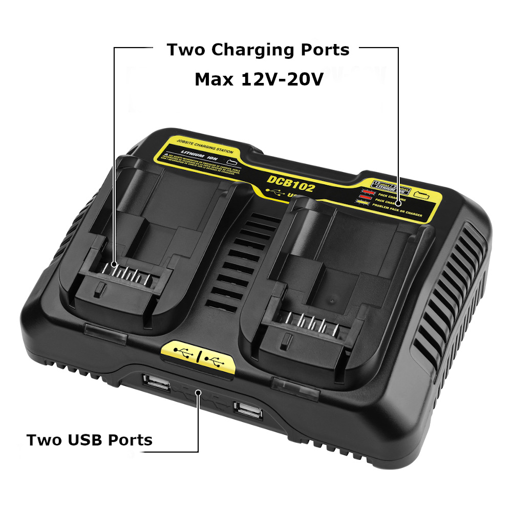108V-20V-DCB102-Dual-Rechargeable-Power-Tool-Battery-Charger-For-Dewalt-1824763-5