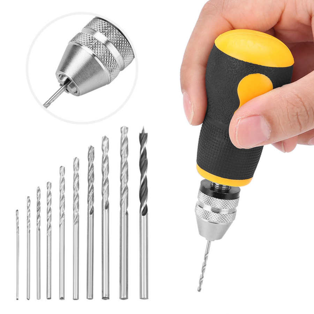 10Pcs-Drill-Bits-Set-Micro-Hand-Drill-Mini-Portable-Small-08-30mm-Carbon-Steel-Drilling-Kit-Woodwork-1748366-1