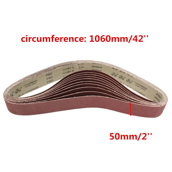 10pcs-106x5cm-Alumina-Sanding-Belts-80-Grit-Sandpaper-Self-Sharpening-Oxide-Abrasive-Strips-1073849-1