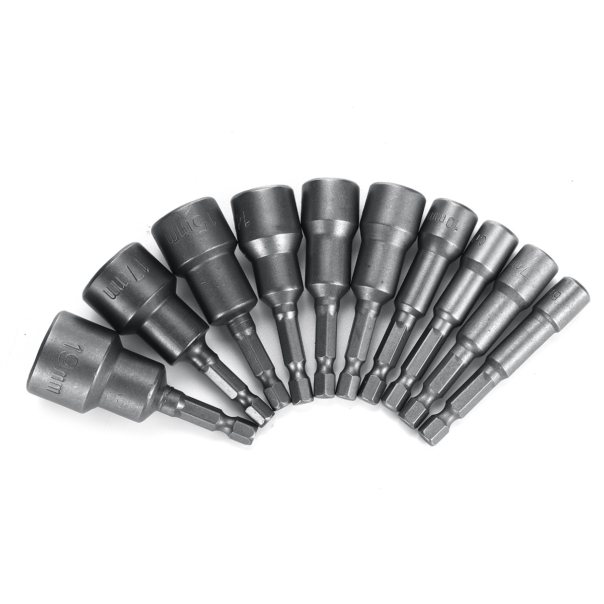 10pcs-14-Inch-6-19mm-Magnetic-Nut-Driver-Socket-Set-Metric-Impact-Drill-Bits-1728475-1