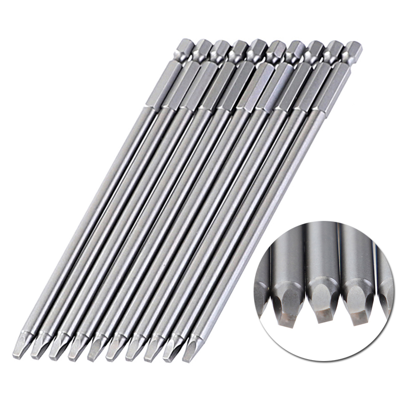 10pcs-150mm-SQ2-Square-Driver-Bit-Screwdriver-Bits-Set-S2-Steel-14-Inch-Hex-Shank-Magnetic-For-Pocke-1434036-1