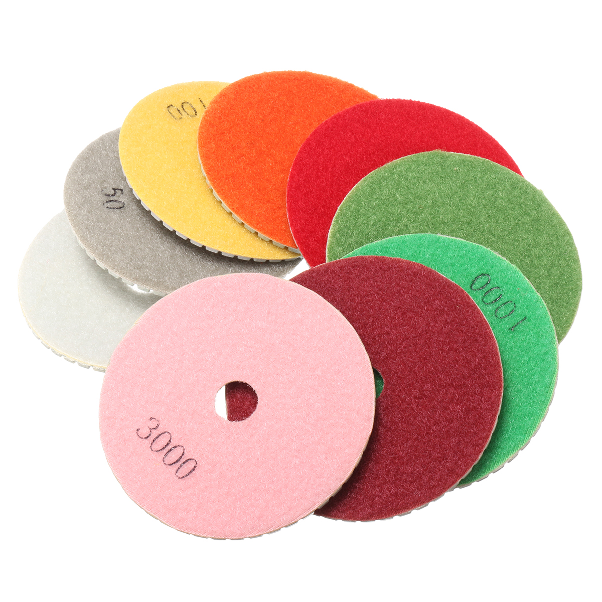 10pcs-4-Inch-30-to-3000-Grit-Diamond-Polishing-Pads-Set-for-Granite-Concrete-Marble-1078283-6