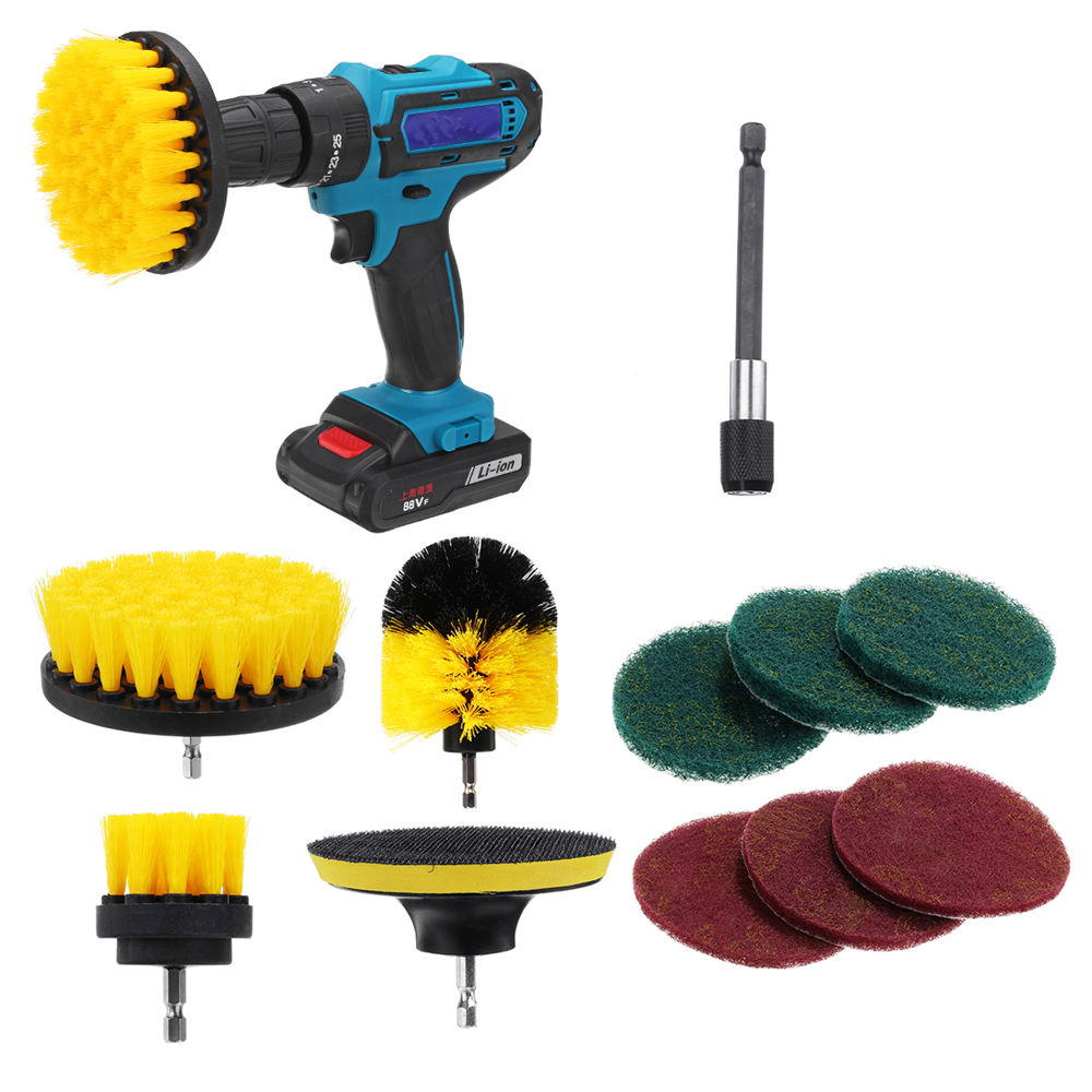11Pcs-Electric-Drill-Cleaning-Brush-with-Sponge-and-Extend-Attachment-Tile-Grout-Power-Scrubber-Tub--1522852-3