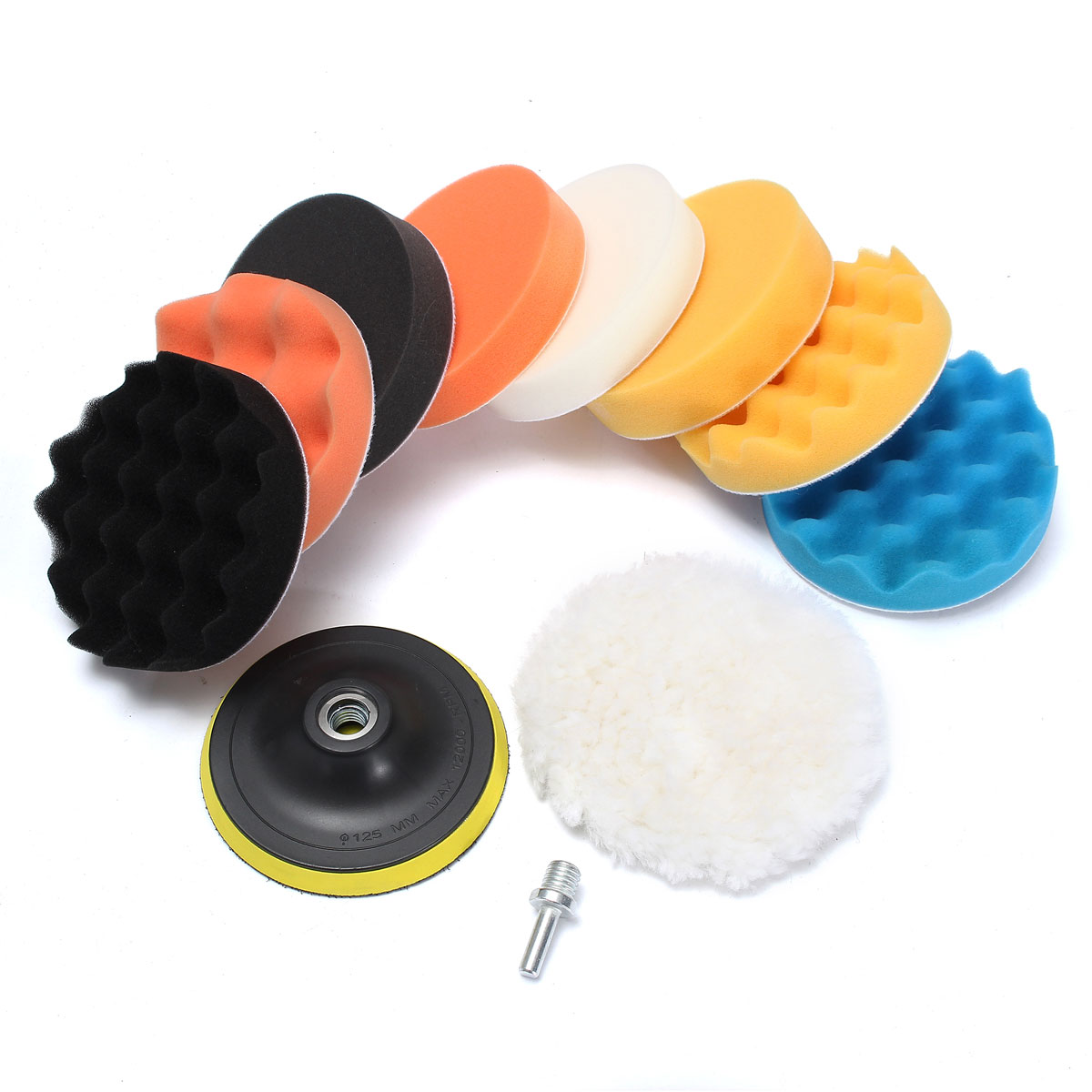 11pcs-5-Inch-Sponge-Buffing-Polishing-Waxing-Pad-Kit-for-Polisher-Drill-Adapter-1637638-3
