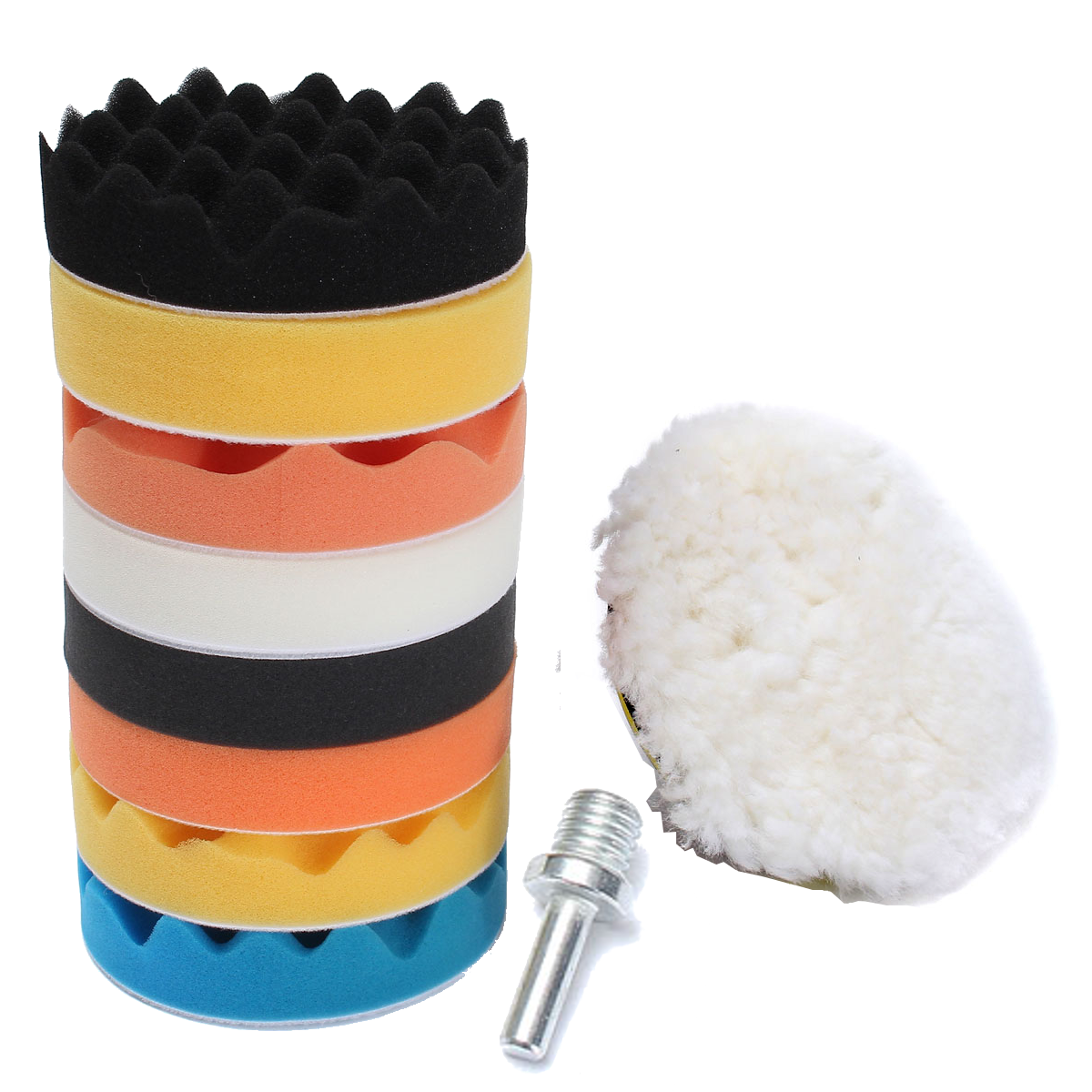 11pcs-5-Inch-Sponge-Buffing-Polishing-Waxing-Pad-Kit-for-Polisher-Drill-Adapter-1637638-4