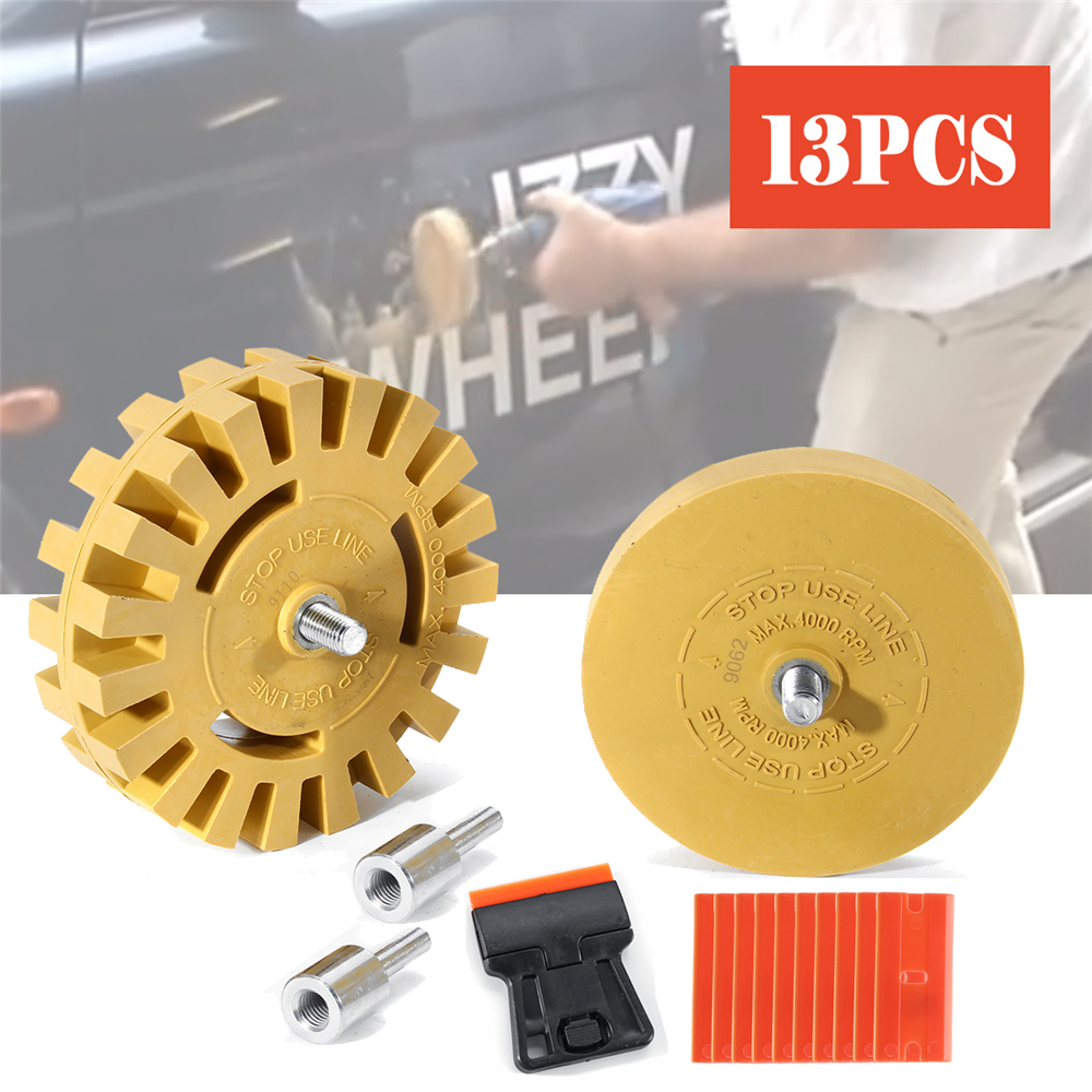 13Pcs-Car-Vehicle-Caramel-Wheel-Decal-Tape-Removal-Eraser-Remover-Scraper-Tools-Kit-1528983-1
